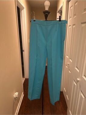 Vintage high waisted Women’s Tailored Straight-Leg Pants in Turquoise